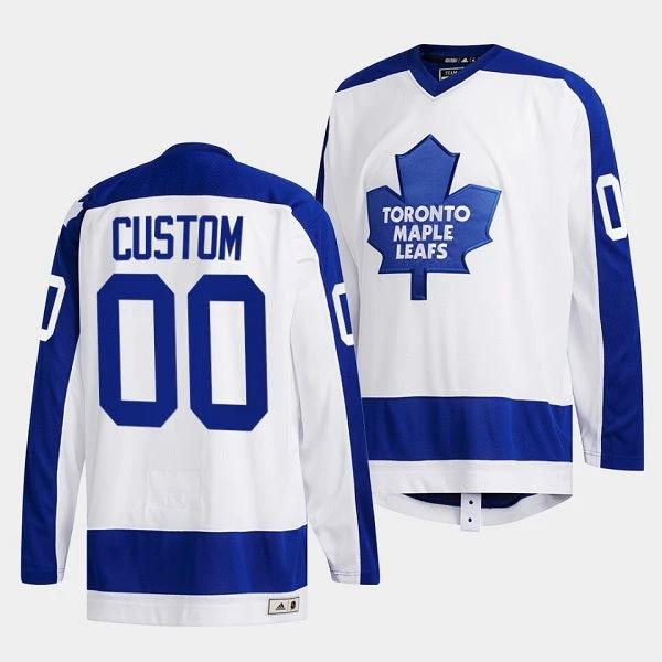 Toronto Maple Leafs Custom White Classics Primary Logo Stitched Jersey by Hockey David