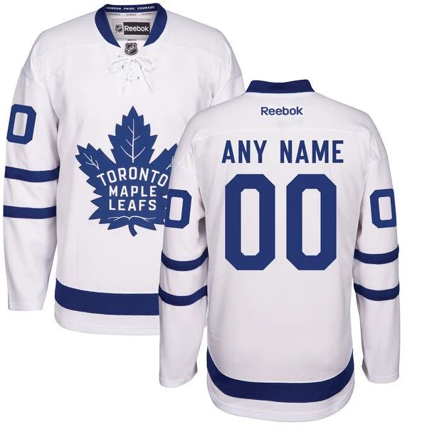Toronto Maple Leafs White Away Custom Stitched NHL 2016-17 Reebok Hockey Jersey by Hockey David