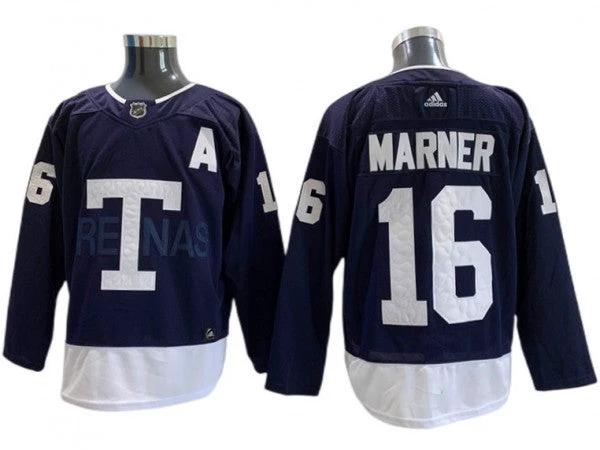 Toronto Maple Leafs #16 Mitchell Marner 2022 Heritage Classic Jersey - Navy by Hockey David