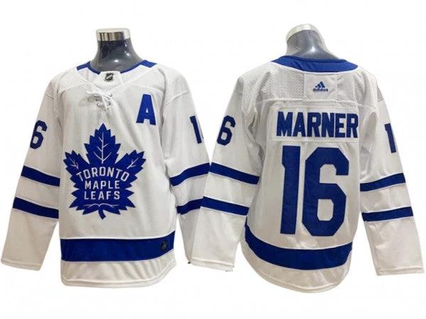 Toronto Maple Leafs #16 Mitchell Marner Away Jersey - White by Hockey David