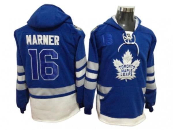 Toronto Maple Leafs #16 Mitchell Marner Hoodie - Blue by Hockey David