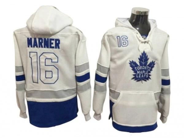 Toronto Maple Leafs #16 Mitchell Marner Hoodie - White by Hockey David