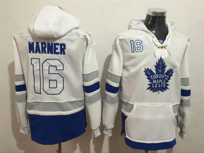 Toronto Maple Leafs #16 Mitchell Marner Pullover Hoodie White by Hoodie Pullover