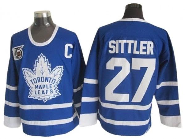 Toronto Maple Leafs #27 Darryl Sittler Blue 1991 Vintage 75TH CCM Jersey by Hockey David