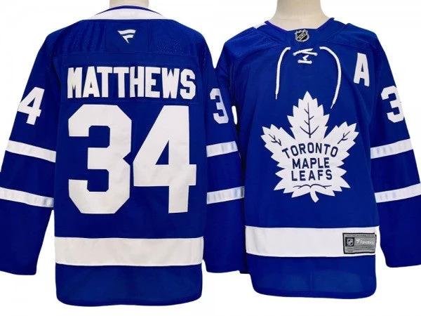 Toronto Maple Leafs #34 Auston Matthews Blue Home 2024 Jersey by Hockey David