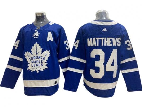 Toronto Maple Leafs #34 Auston Matthews Blue Home Jersey by Hockey David