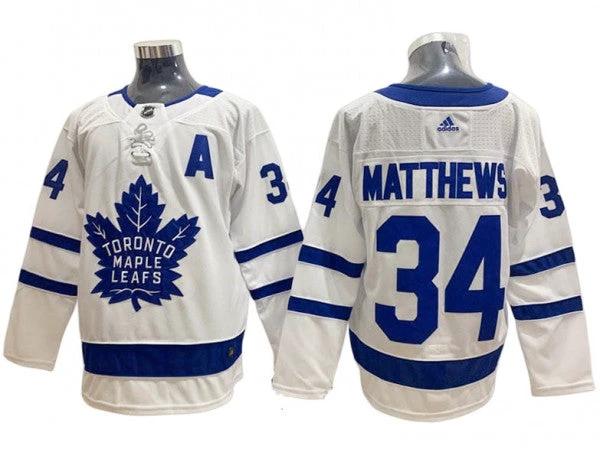 Toronto Maple Leafs #34 Auston Matthews White Away Jersey by Hockey David