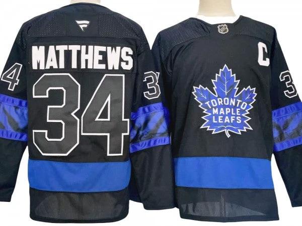 Toronto Maple Leafs #34 Auston Matthews x drew house Alternate 2024 Jersey - Black by Hockey David