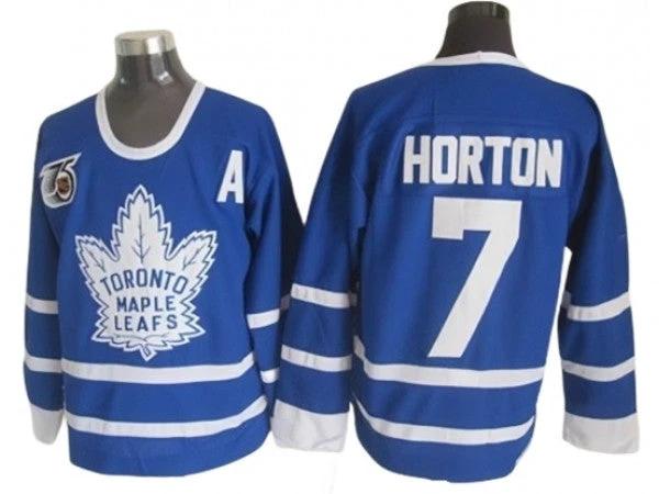 Toronto Maple Leafs #7 Tim Horton Blue 1991 Vintage 75TH CCM Jersey by Hockey David