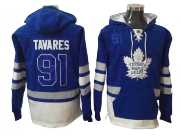 Toronto Maple Leafs #91 John Tavares Hoodie - Blue by Hockey David