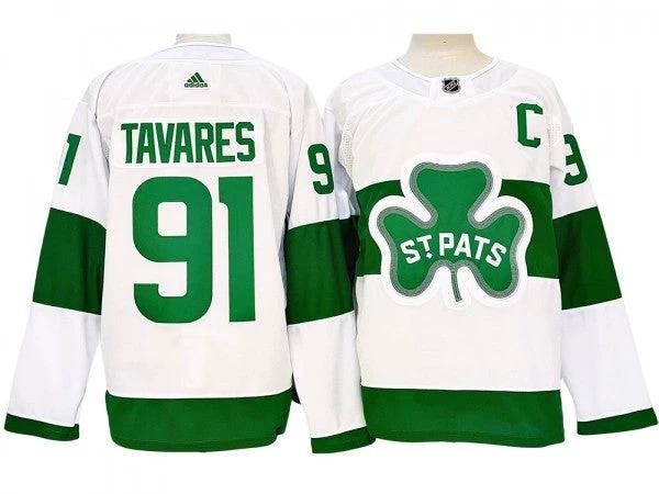 Toronto Maple Leafs #91 John Tavares St. Patricks Alternate Jersey - White by Hockey David