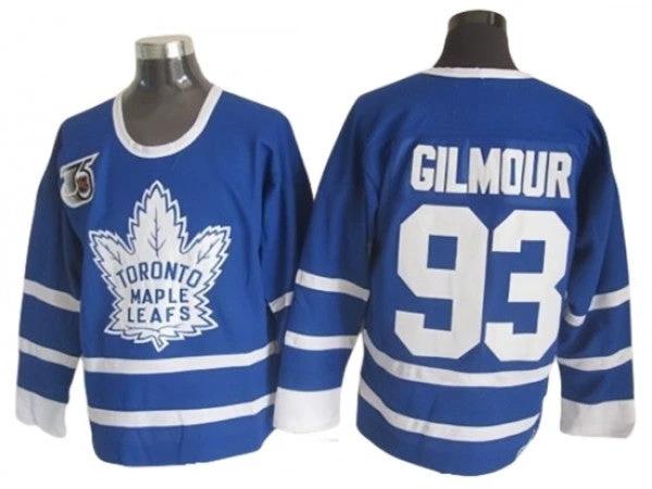 Toronto Maple Leafs #93 Doug Gilmour Blue 1991 Vintage 75TH CCM Jersey by Hockey David