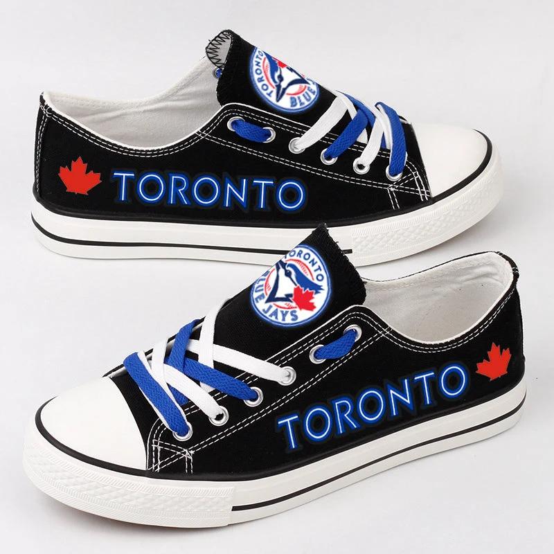 Toronto Blue Jays Limited Print Low Top Canvas Shoes Sport Sneakers For Men Women Fans by Crocs