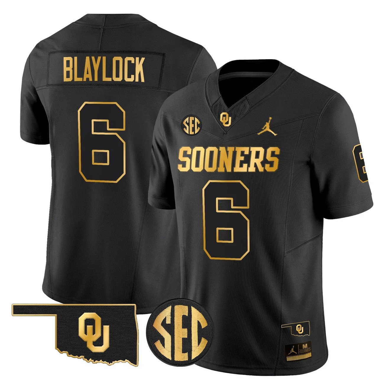 Tory Blaylock Jersey #6 Oklahoma Sooners 2025 Gold Limited Stitched by My Store NCAA Football Jerseys