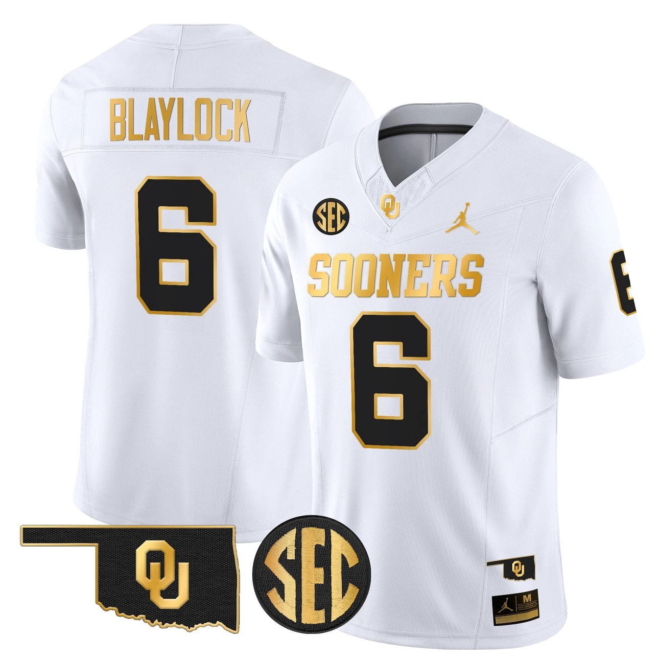 Tory Blaylock Jersey #6 Oklahoma Sooners 2025 Gold Limited Stitched by My Store NCAA Football Jerseys