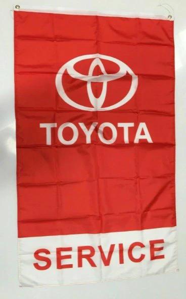 Toyota Style 6 Banner Flag Car Landcruiser Hilux Mechanic Workshop Man Cave 3x5ft by flagsjustdoit
