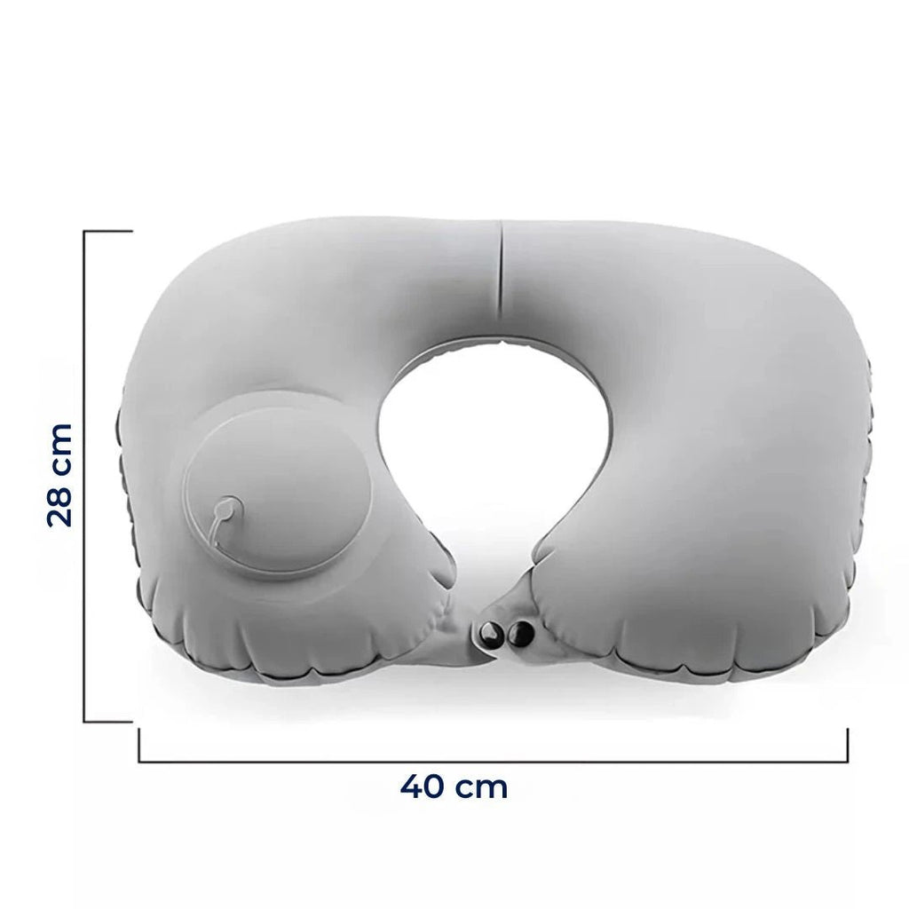 TravelThrive | Inflatable Travel Neck Pillow – Adjustable Firmness – Soft Velvet Cover – Neck Pain Relief – Compact for All Journeys Bowlift by Bowlift