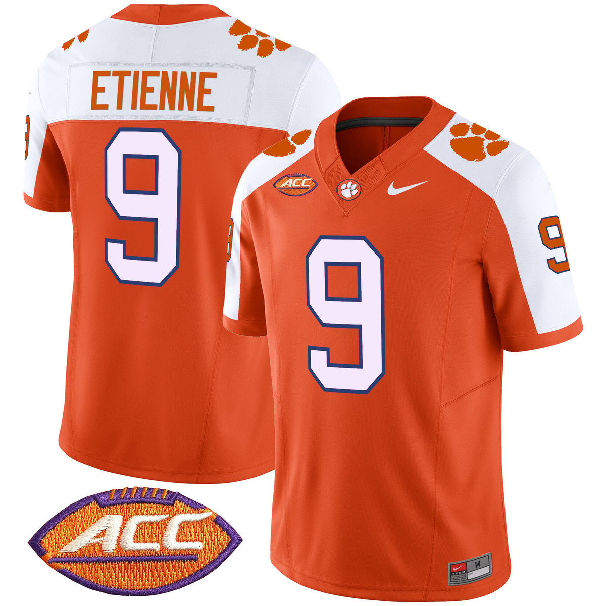Travis Etienne Jersey #9 Clemson Tigers 2025 Vapor Limited Stitched Orange Alter by My Store NCAA Football Jerseys