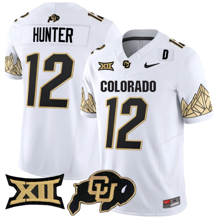 Travis Hunter Jersey #12 Colorado Buffaloes Vapor Limited Football White by My Store