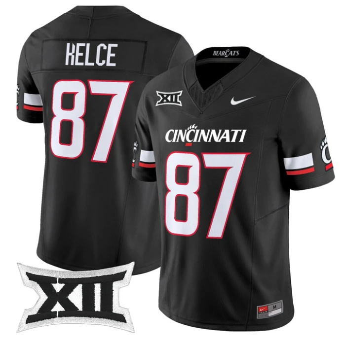 Travis Kelce Jersey #87 Cincinnati Bearcats 2025 Vapor Limited Stitched Black by NCAA Football Jersey