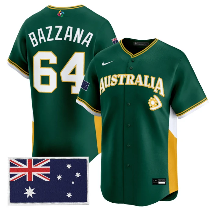 Travis Bazzana Jersey #64 Team Australia 2026 World Baseball Stitched by My Store
