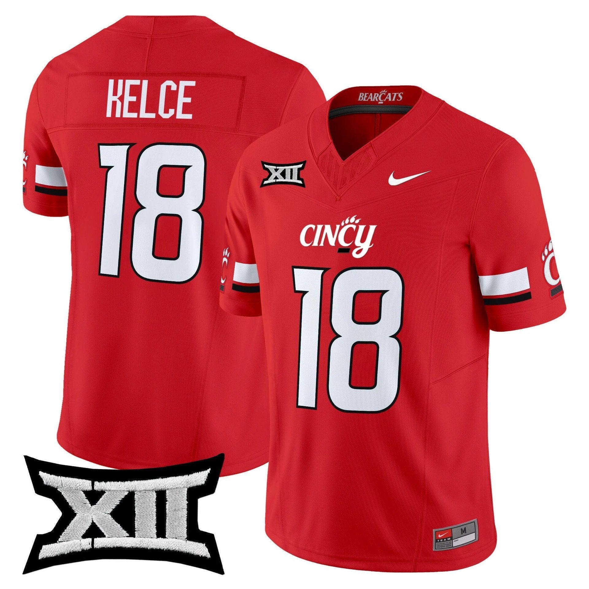 Travis Kelce Jersey #18 Cincinnati Bearcats 2025 Vapor Limited Stitched by My Store NCAA Football Jerseys