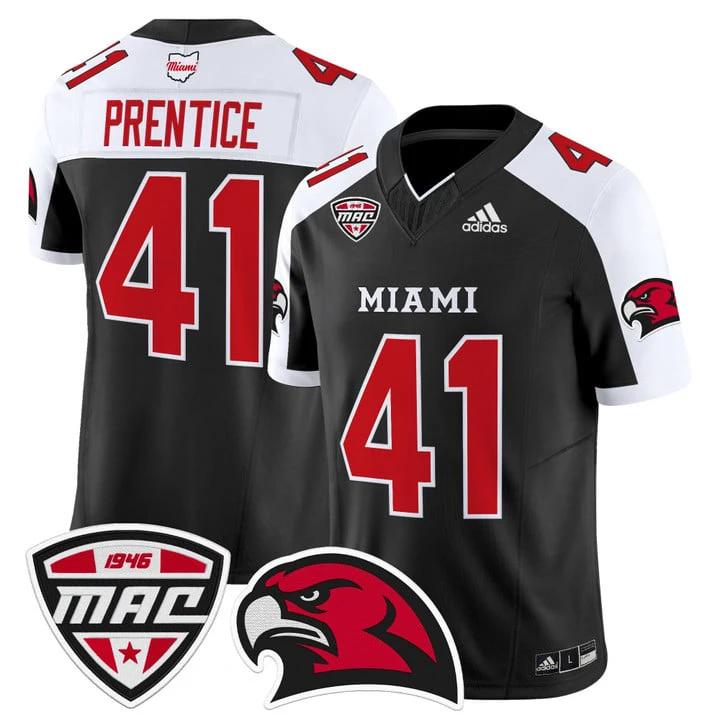 Travis Prentice Jersey #41 Miami OH RedHawks 2025 Limited Stitched by My Store NCAA Football Jerseys