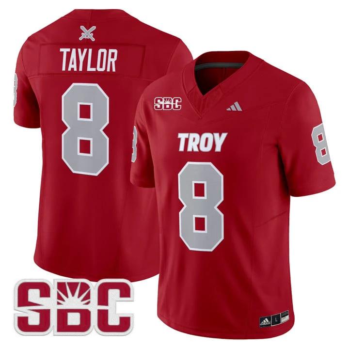 Tray Taylor Jersey #8 Troy Trojans 2025 Vapor Limited Stitched by My Store NCAA Football Jerseys