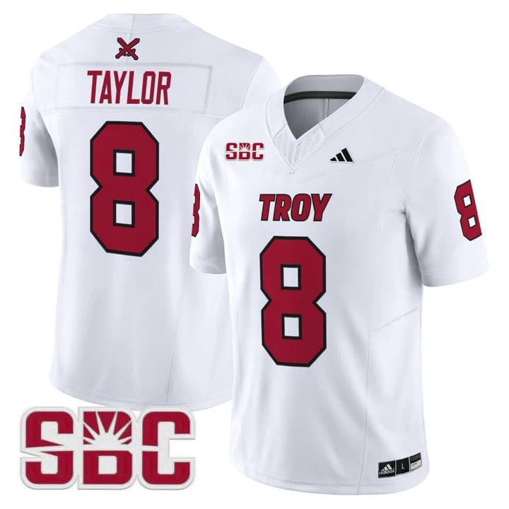 Tray Taylor Jersey #8 Troy Trojans 2025 Vapor Limited Stitched by My Store NCAA Football Jerseys