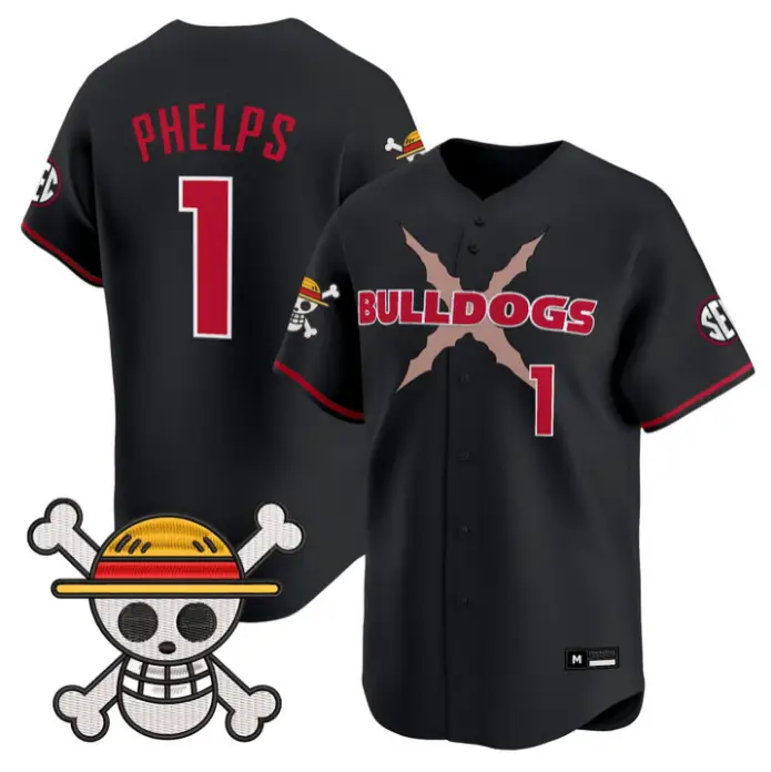 Tre Phelps Jersey #1 Georgia Bulldogs Baseball One Piece Premier Stitched by My Store