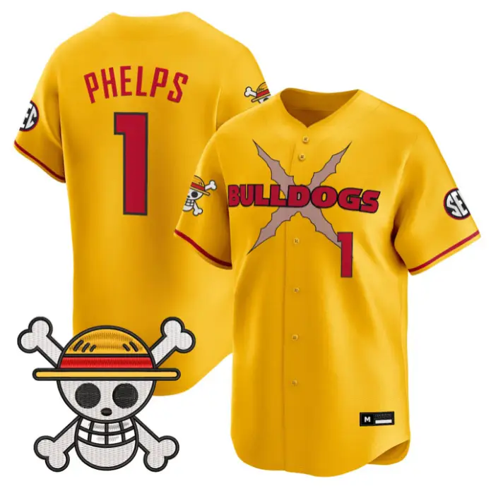 Tre Phelps Jersey #1 Georgia Bulldogs Baseball One Piece Premier Stitched by My Store