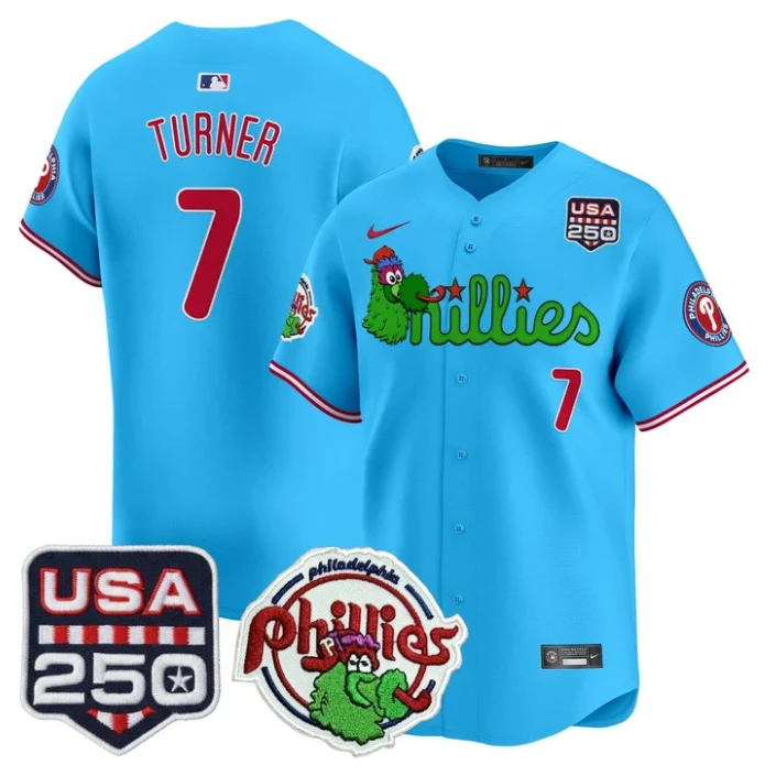 Trea Turner Jersey #7 Philadelphia Phillies Phanatic 250 USA Stitched by My Store