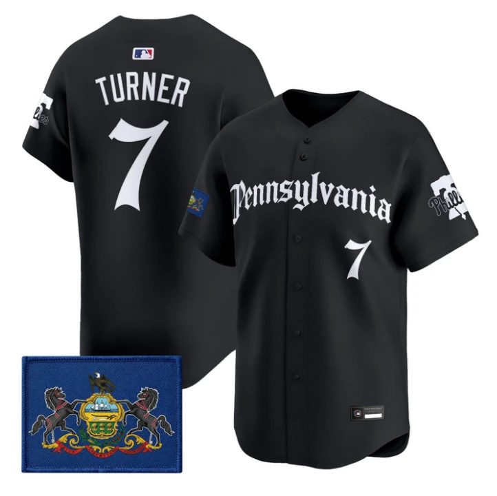 Trea Turner Jersey #7 Phillies Pennsylvania Gothic Edition Stitched by My Store
