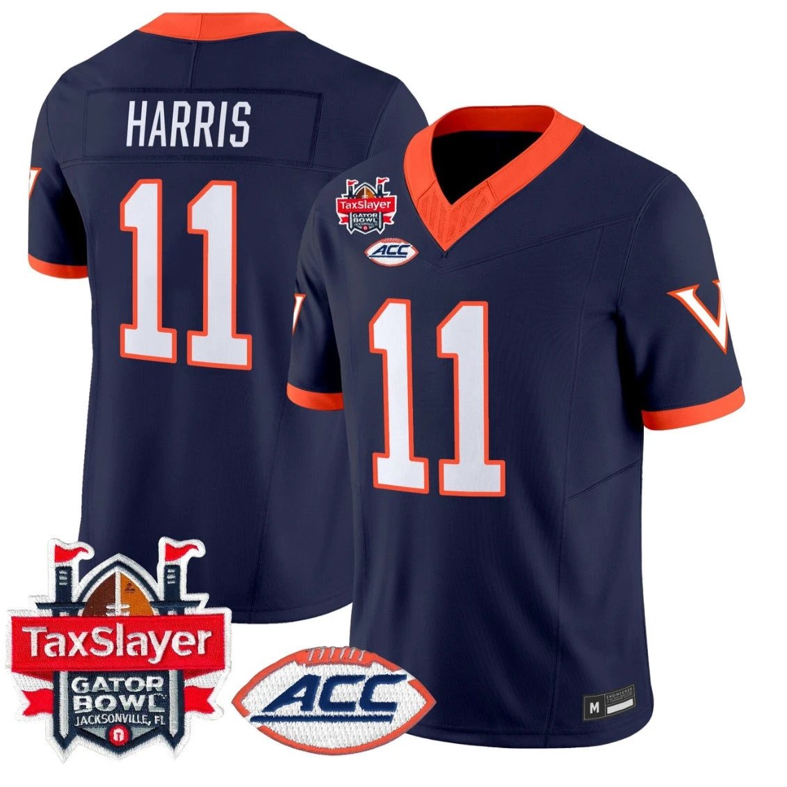 Trell Harris Jersey #11 Virginia Cavaliers 1995 Throwbacks Gator Bowl Stitched by My Store NCAA Football Jerseys