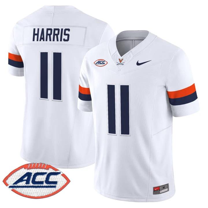 Trell Harris Jersey #11 Virginia Cavaliers 2025 Vapor Limited Stitched 1995 by My Store NCAA Football Jerseys