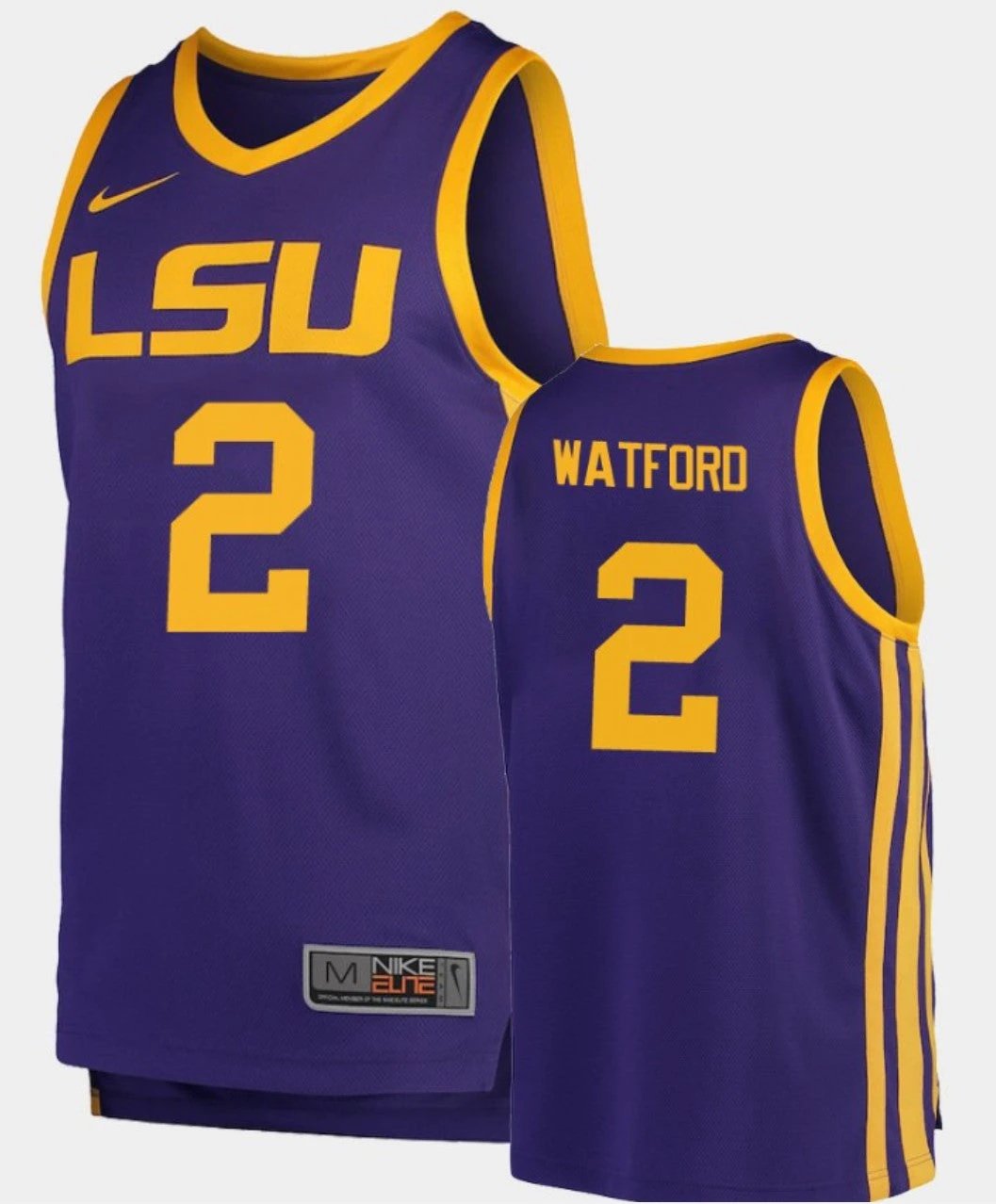 Trendon Watford Jersey LSU Tigers College Basketball Purple Replica #2 by My store basketball