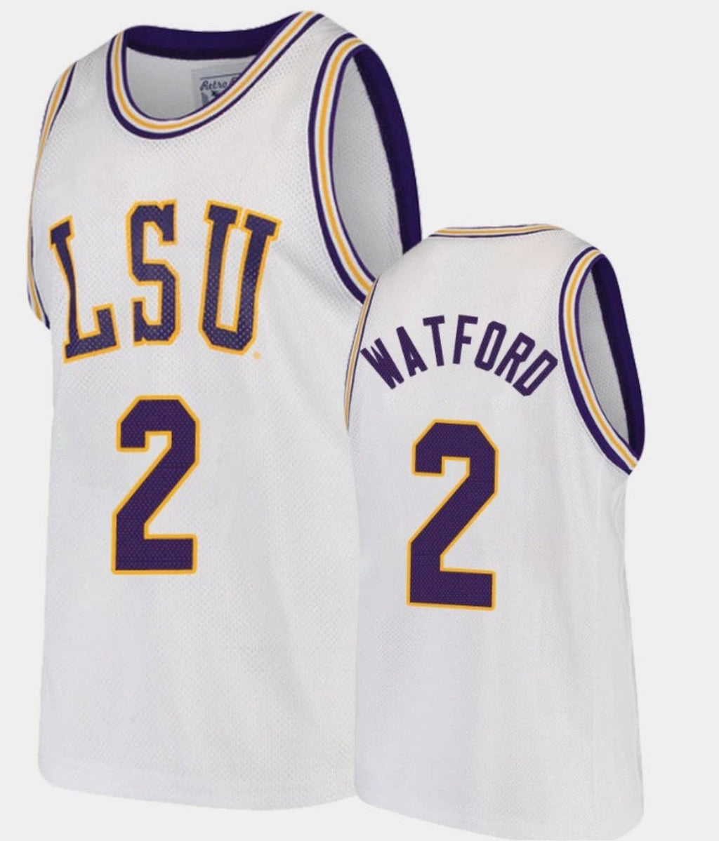 Trendon Watford Jersey LSU Tigers College Basketball White Replica #2 by My store basketball