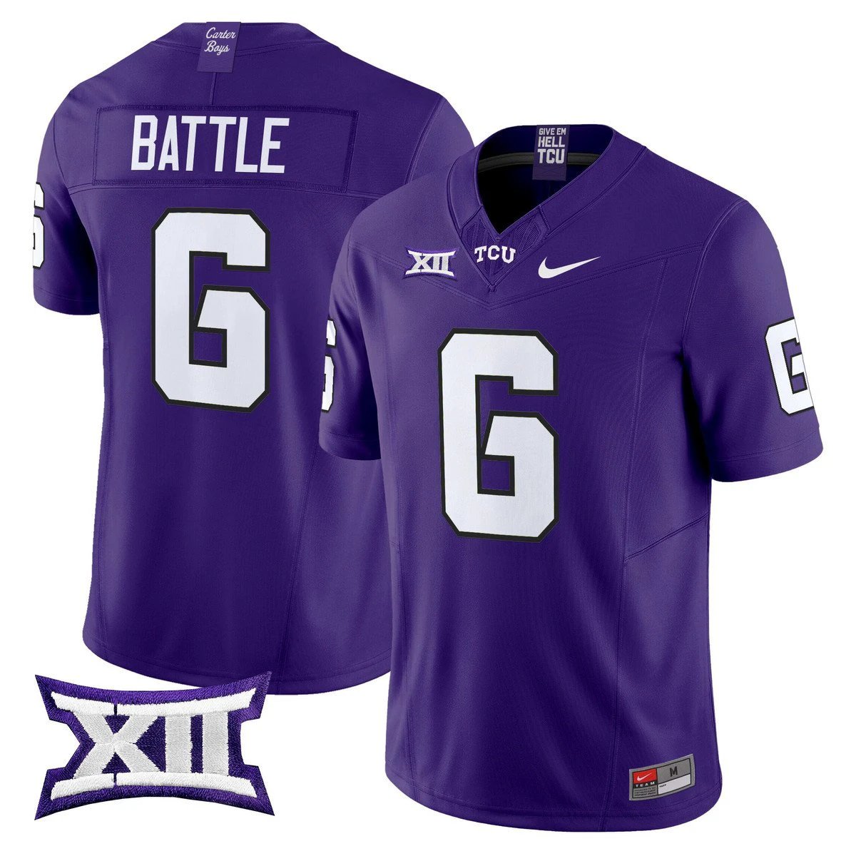 Trent Battle Jersey #6 TCU Horned Frogs 2025 Vapor Limited Stitched Purple by My Store NCAA Football Jerseys
