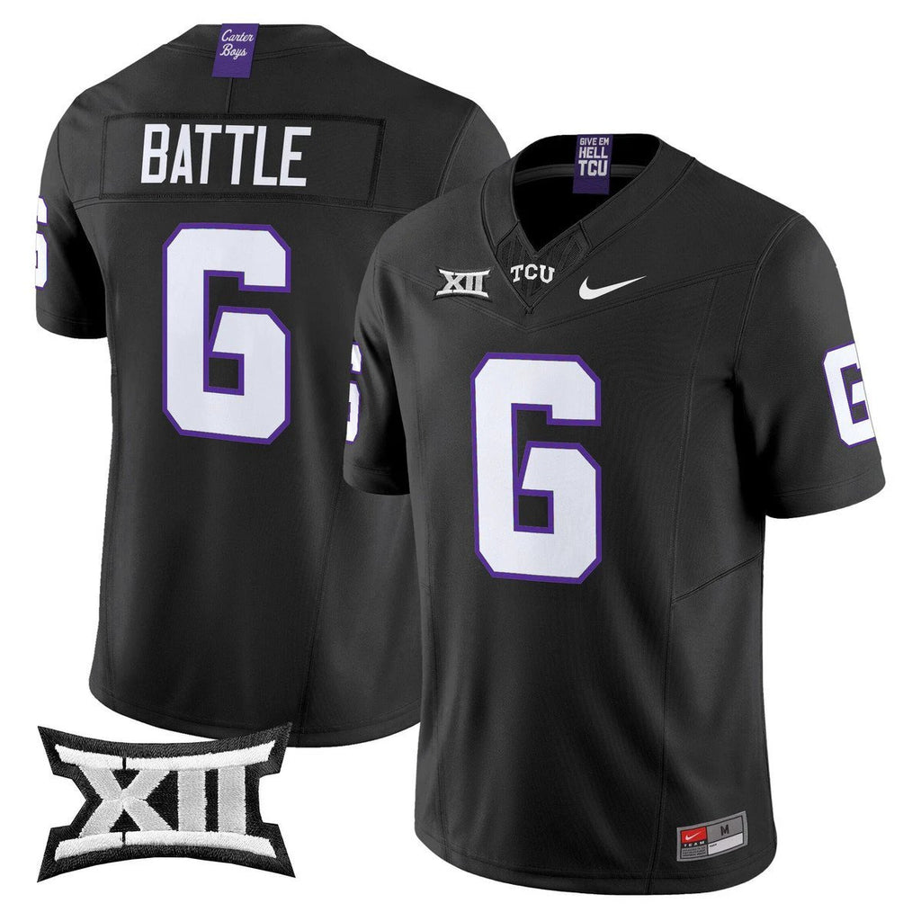 Trent Battle Jersey #6 TCU Horned Frogs 2025 Vapor Limited Stitched Black by My Store NCAA Football Jerseys