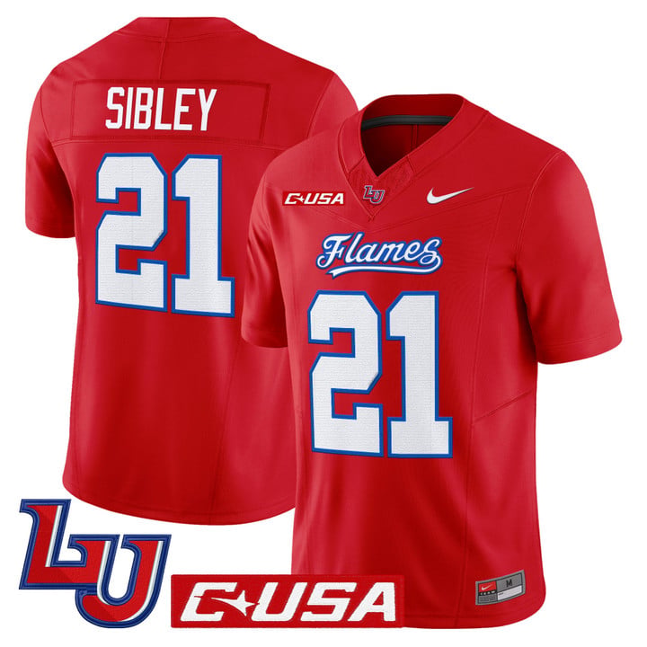 Treon Sibley Jersey #21 Liberty Flames 2025 Vapor Limited Stitched Red by My Store NCAA Football Jerseys