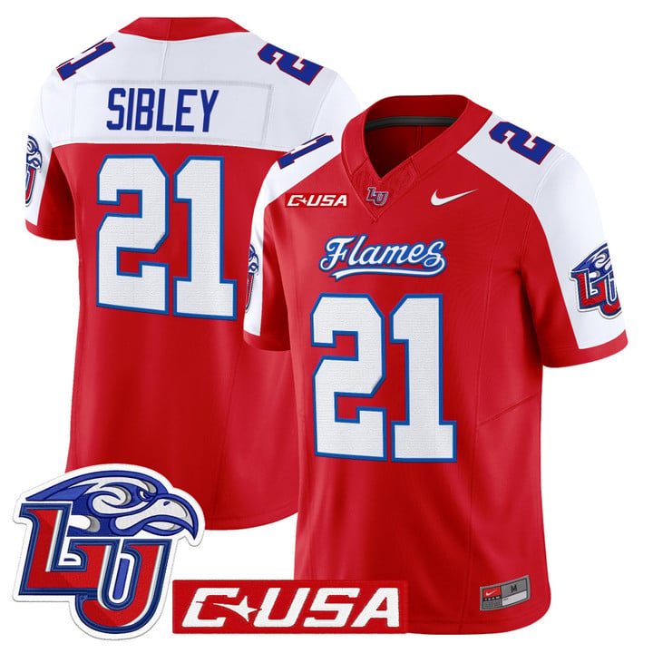 Treon Sibley Jersey #21 Liberty Flames 2025 Vapor Limited Stitched Red Alter by My Store NCAA Football Jerseys