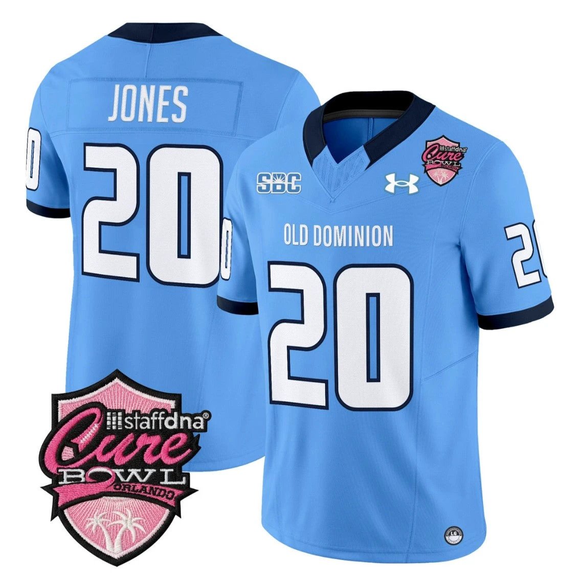 Trequan Jones Jersey #20 Old Dominion Monarchs 2025 Cure Bowl Stitched by My Store NCAA Football Jerseys