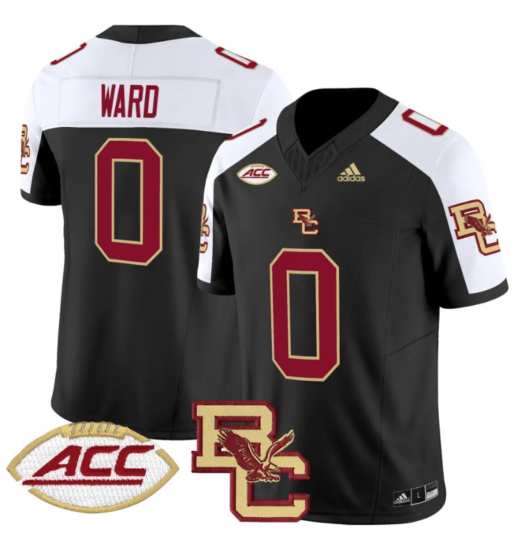 Treshaun Ward Jersey #0 Boston College Eagles 2024 Stitched Black Alternate by NCAA Football Jersey