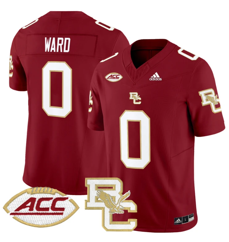 Treshaun Ward Jersey #0 Boston College Eagles 2024 Stitched Maroon by NCAA Football Jersey