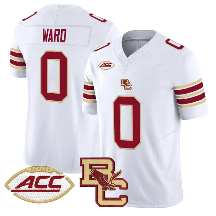 Treshaun Ward Jersey #0 Boston College Eagles 2025 Vapor Stitched White by NCAA Football Jersey
