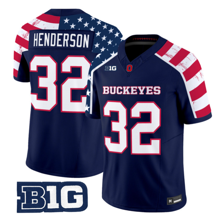 Treveyon Henderson Jersey #32 Ohio State America 250 Edition Limited Stitched
