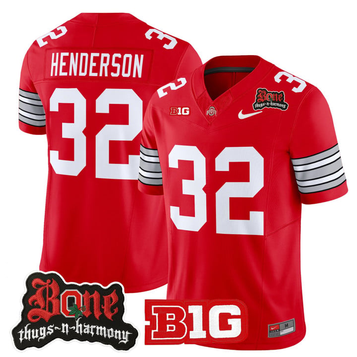 Treveyon Henderson Jersey #32 Ohio State Buckeyes Bone Thugs-N-Harmony Stitched by My Store NCAA Football Jerseys