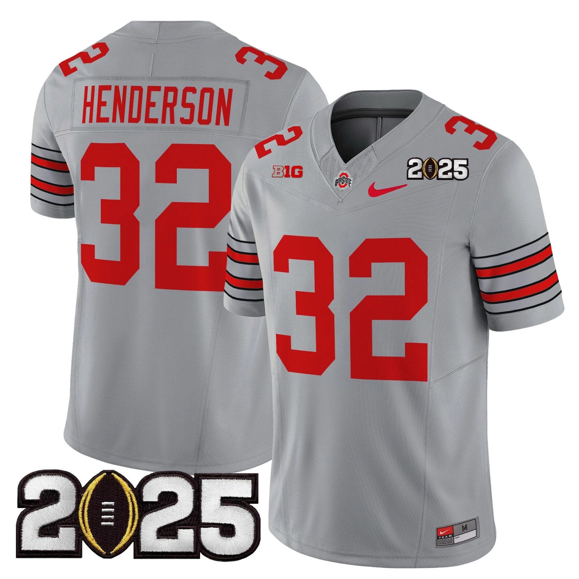 Treveyon Henderson Jersey #32 Ohio State Heritage Stripe 2025 CFP Final by My Store NCAA Football Jerseys