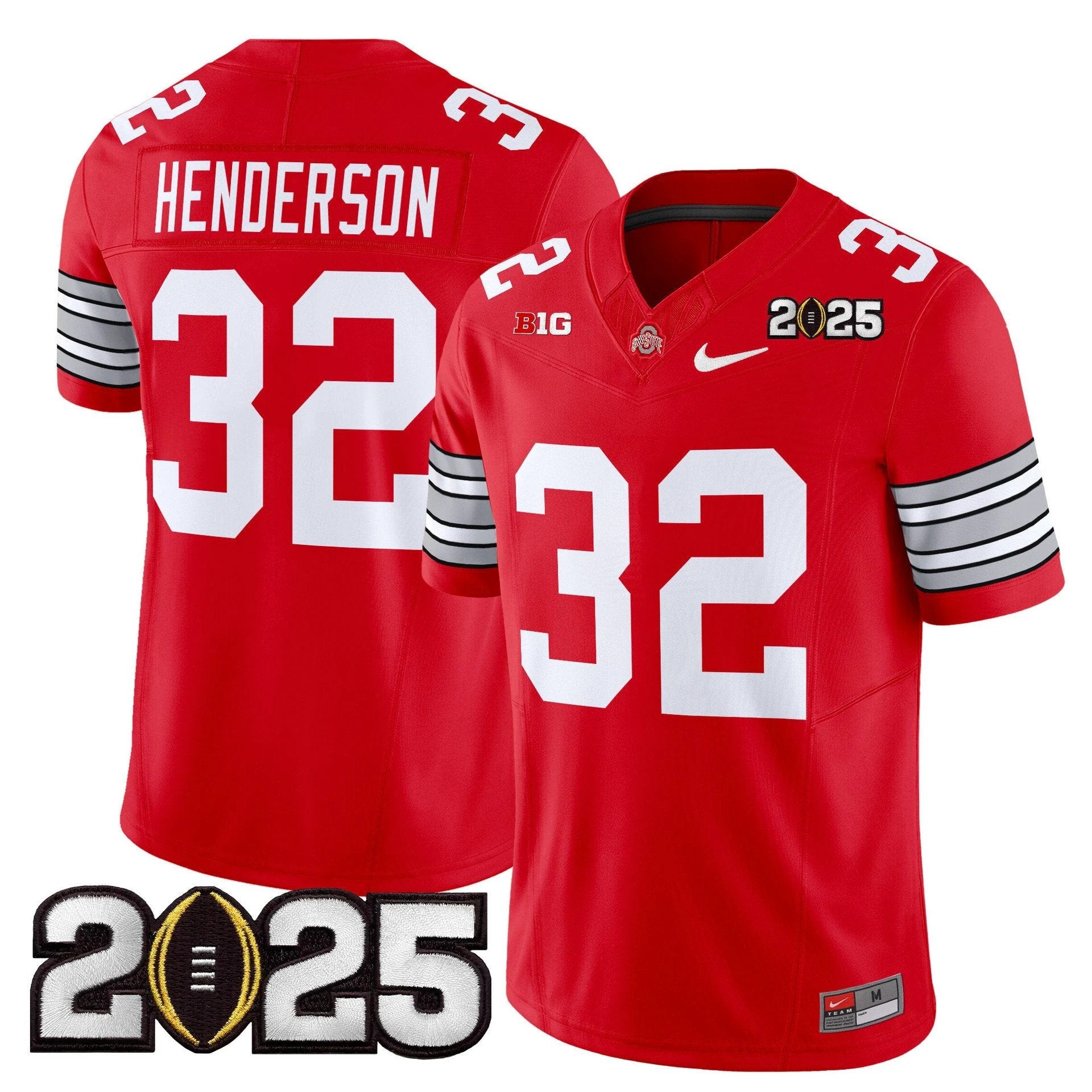 Treveyon Henderson Jersey #32 Ohio State Heritage Stripe 2025 CFP Final by My Store NCAA Football Jerseys