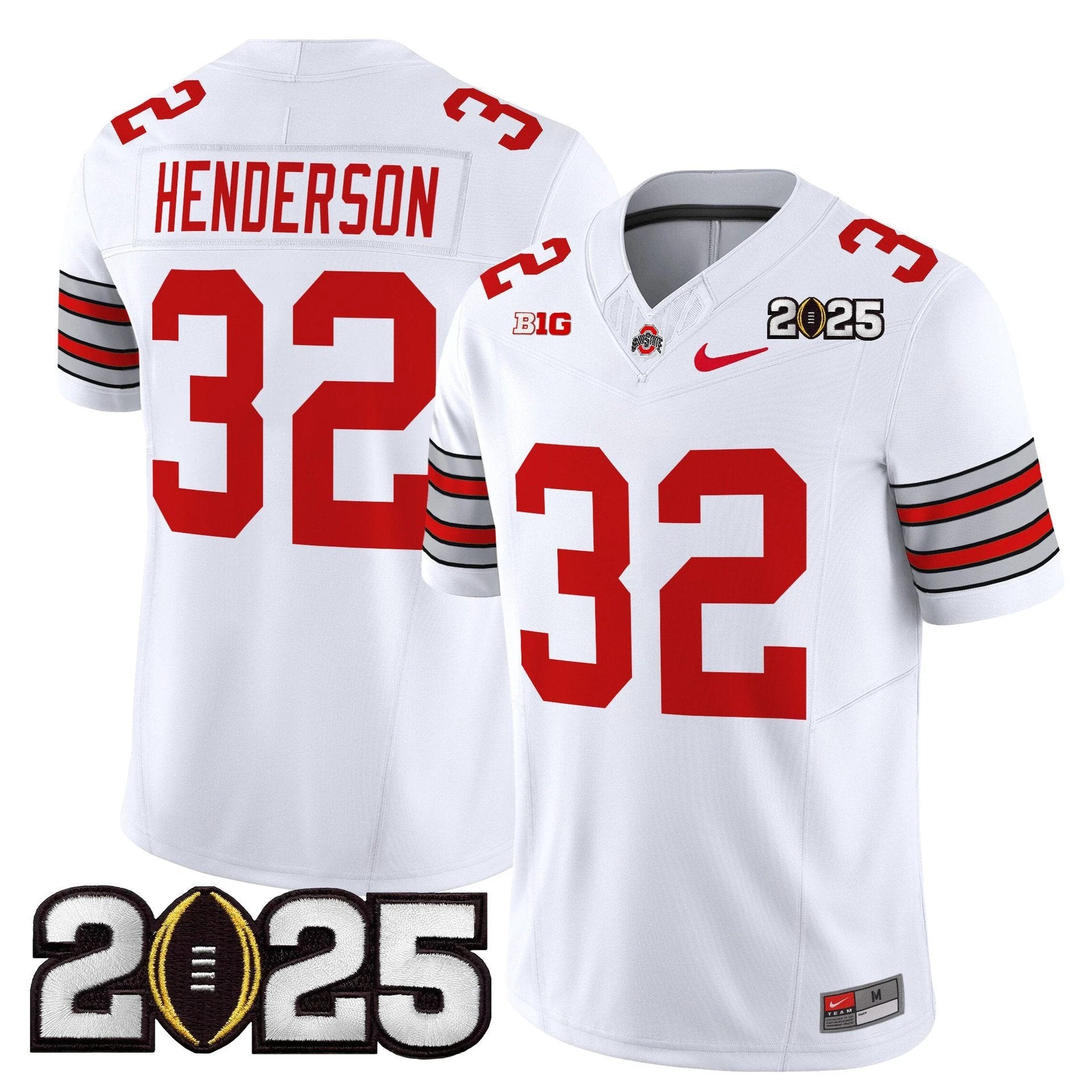 Treveyon Henderson Jersey #32 Ohio State Heritage Stripe 2025 CFP Final by My Store NCAA Football Jerseys
